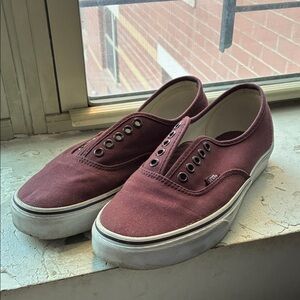 Burgundy/Brown Canvas Authentic Vans